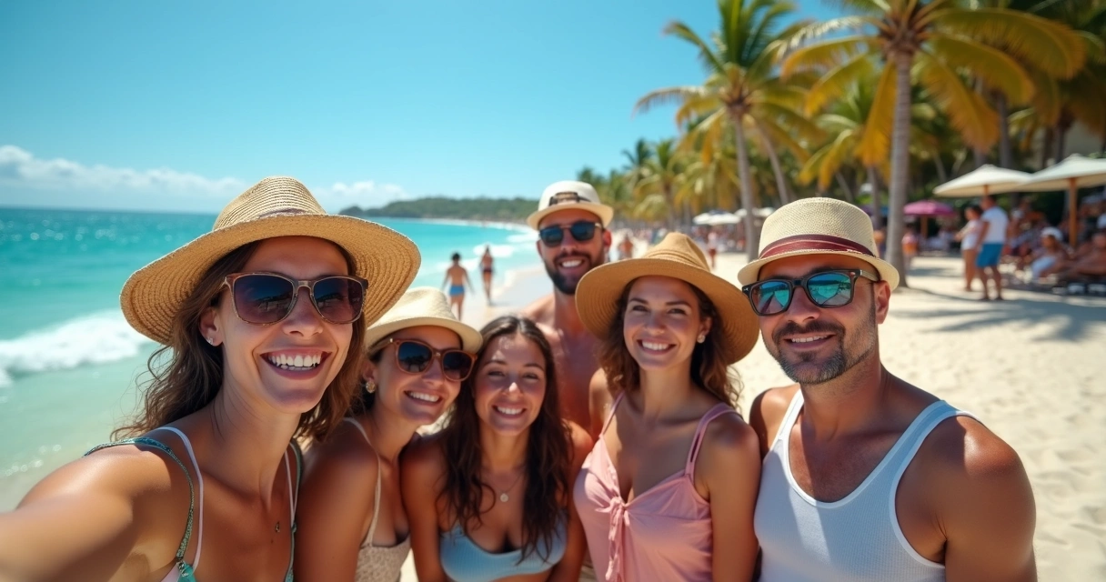 Turistas sorrindo durante passeio guiado em Ilhéus 
