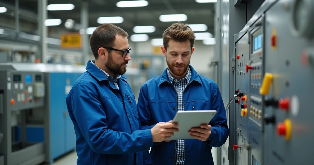 Tutor orientando aprendiz industrial 