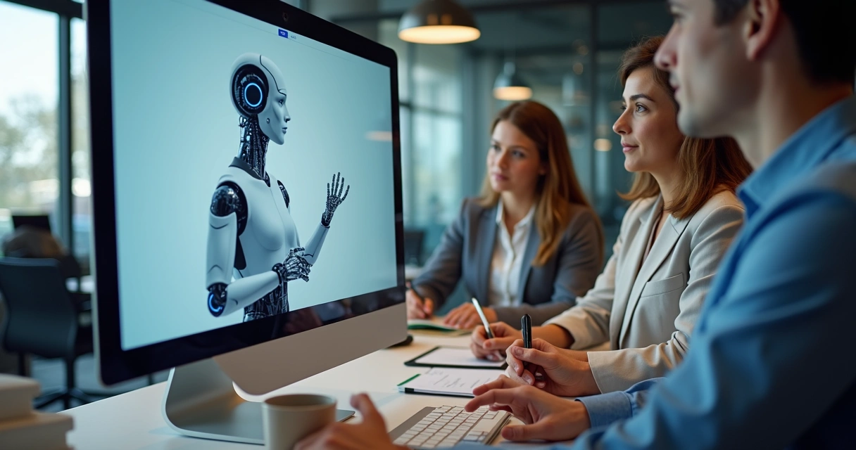 Tela de computador mostrando tutor IA da inbix em treinamento 