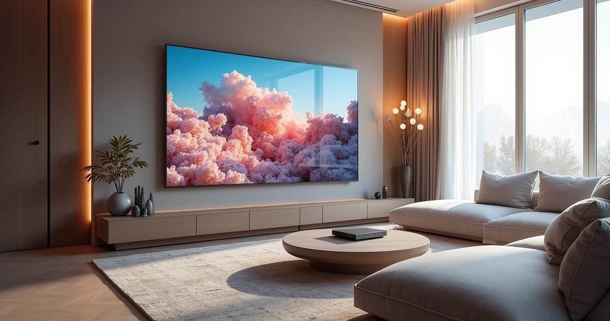 TV LG OLED transparente integrada à sala 