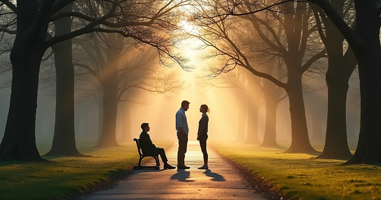 Split path showing isolation and open dialogue between people