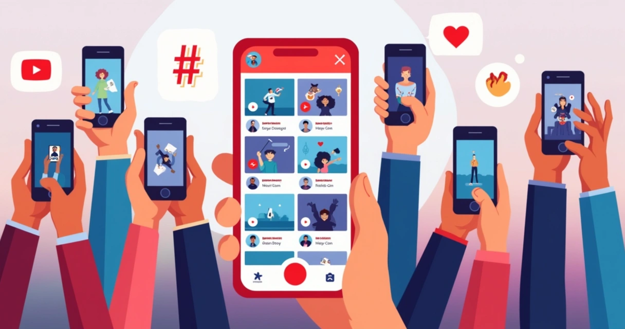 Social media feed with branded hashtag and user videos