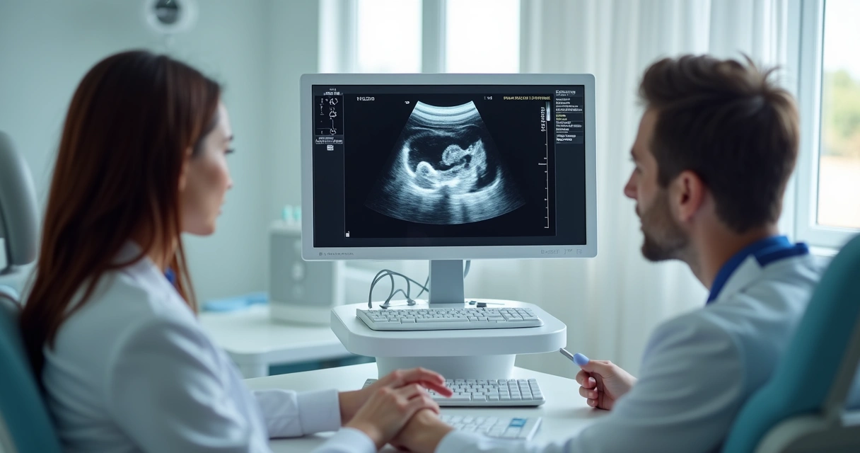 Ultrassom pélvico durante consulta ginecológica 