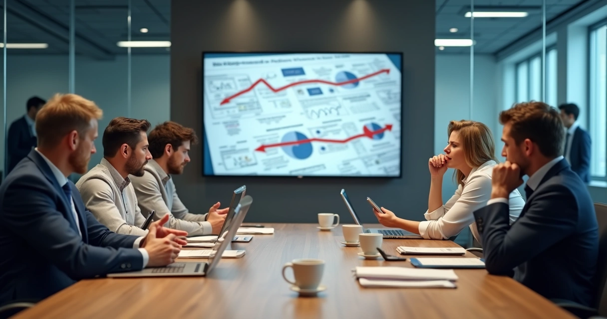 Team in tense meeting showing emotional imbalance in workplace 