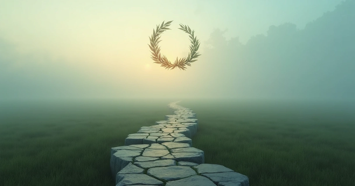 Unfinished spiral path with World card symbols 