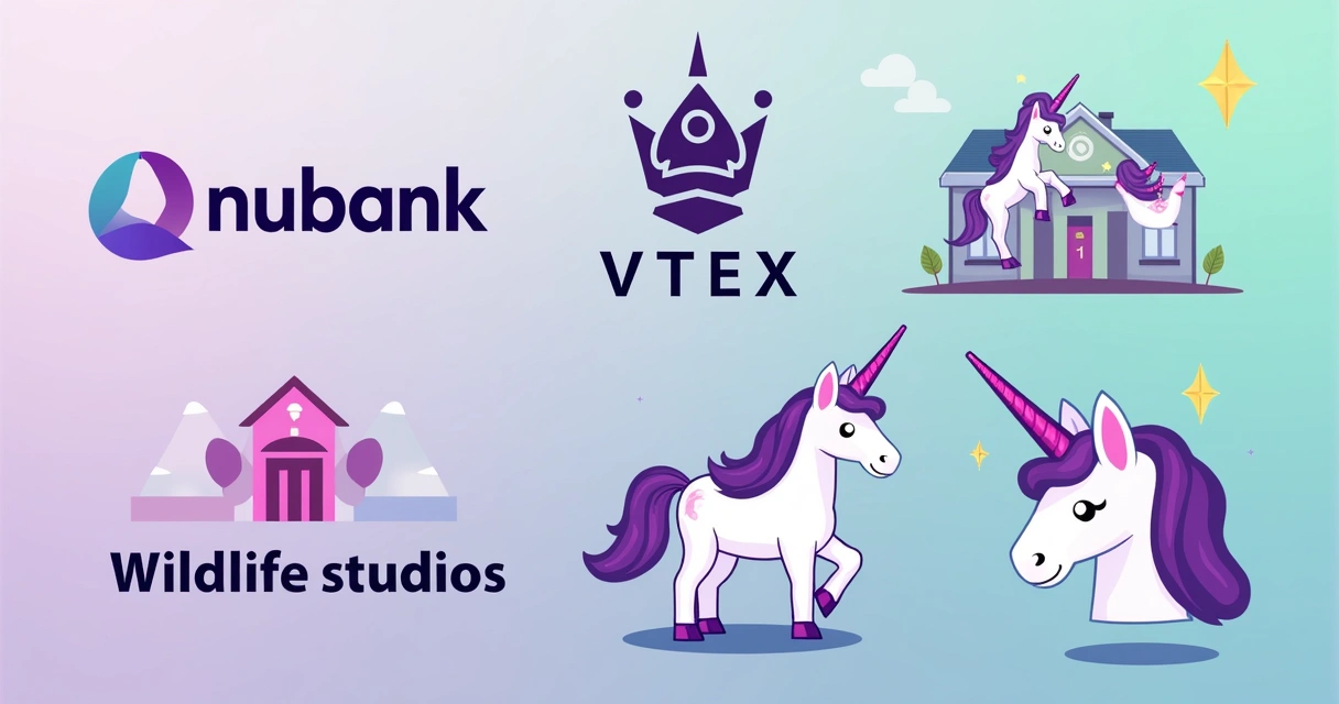 Grid de unicórnios brasileiros como Nubank e QuintoAndar 