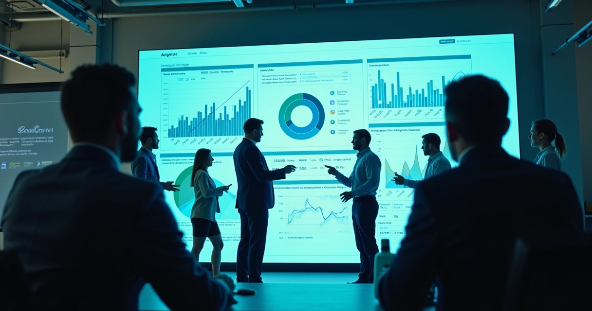 Gráfico de dados sendo consolidados em único dashboard digital