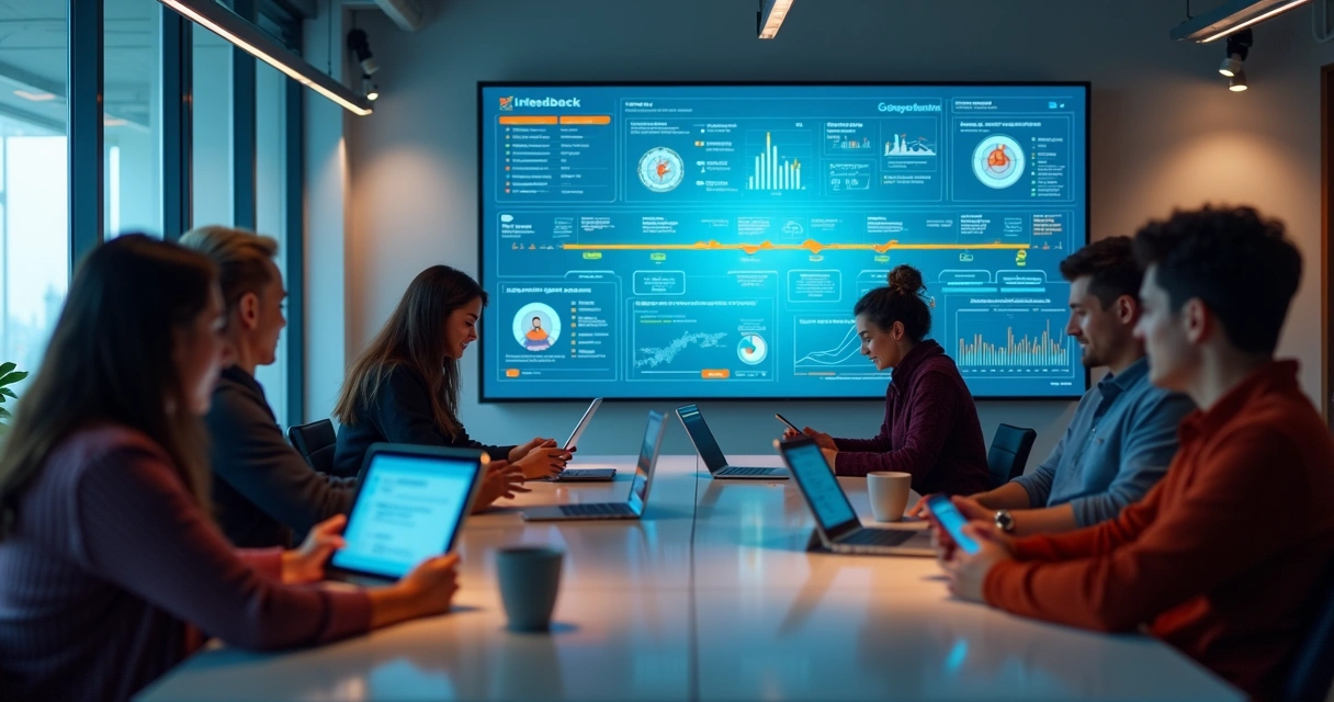 Painel com dados de feedback vindos de diferentes canais 