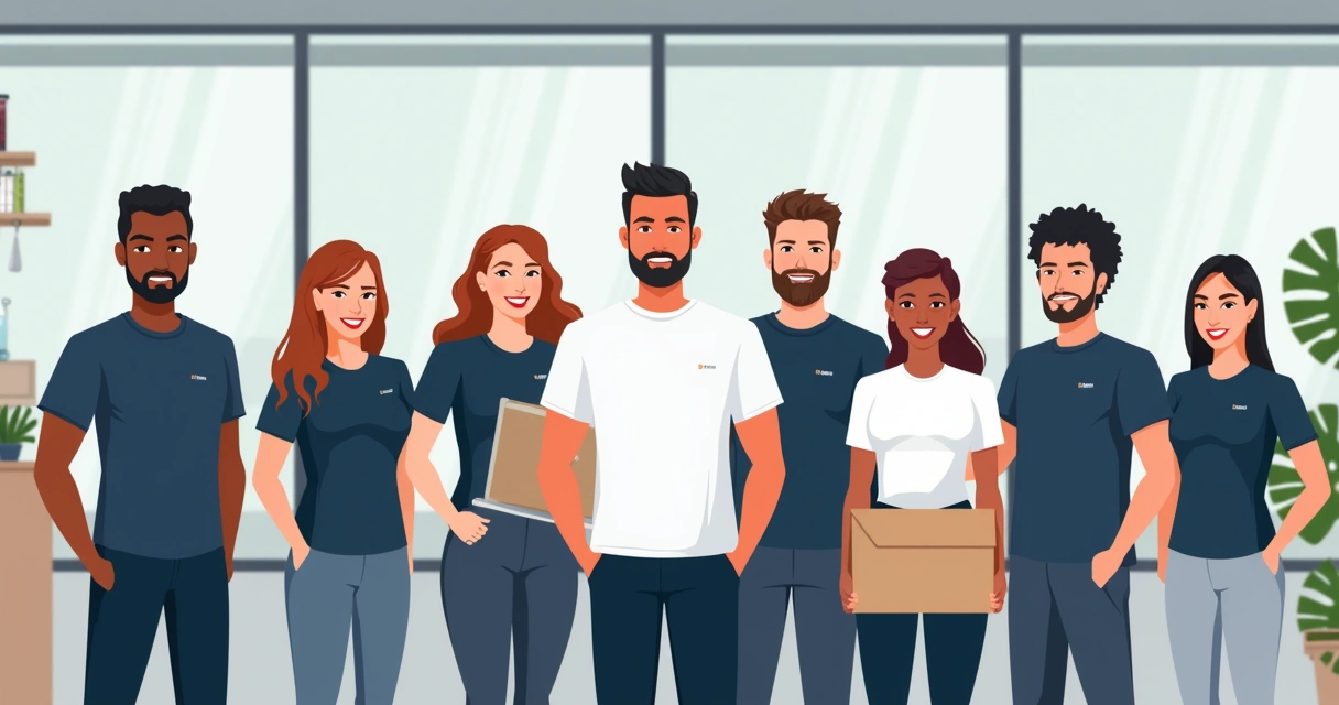 Equipe com camisetas corporativas de malha fria em ambiente profissional 