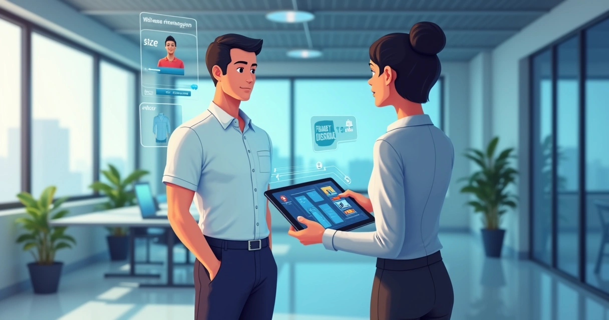 Visualização virtual de uniforme corporativo em 3D 