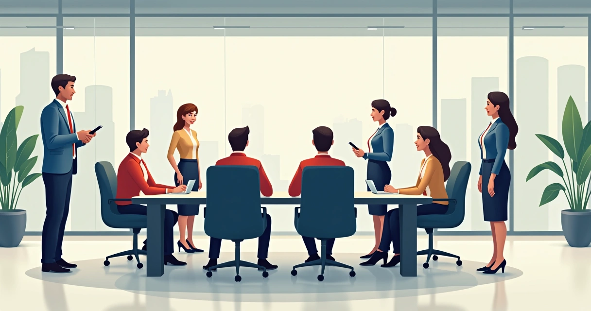 Colaboradores uniformizados em ambiente de escritório 