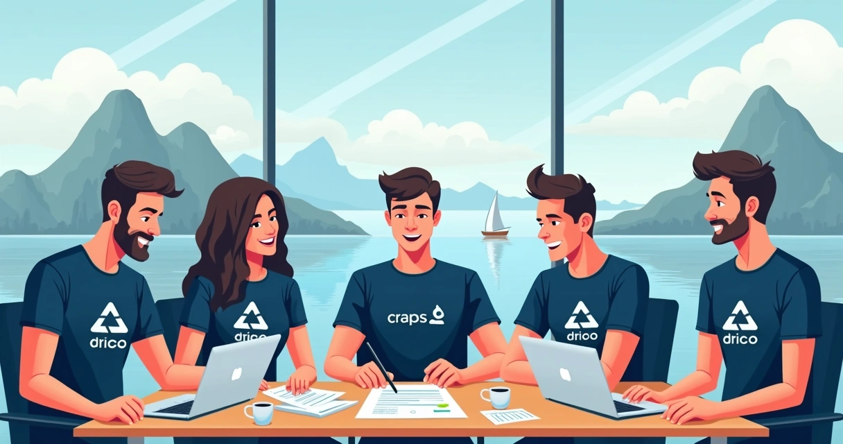 Equipe com uniformes empresariais modernos em reunião de negócios no Rio 