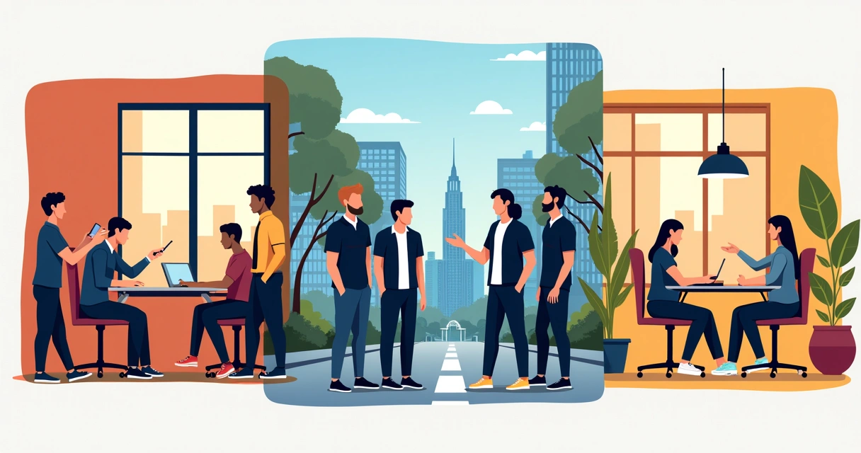 Colaboradores usando uniformes corporativos em diferentes regiões de São Paulo 