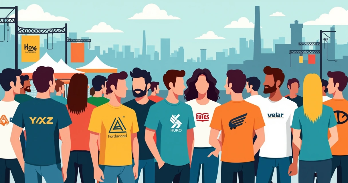 Pessoas usando camisetas personalizadas em evento de Sorocaba