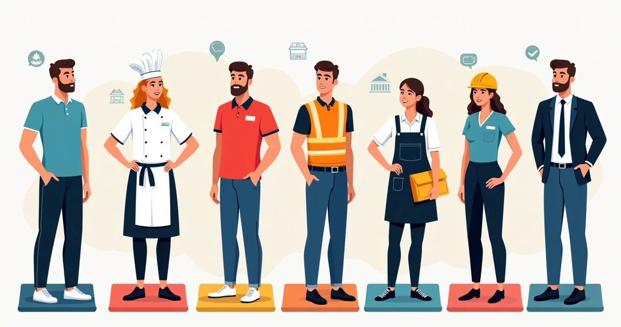 Comparação de uniformes por setor empresarial 