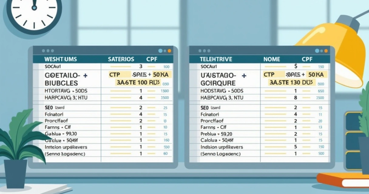Planilha Excel com colunas de CPF, telefone e nome sendo unidas em uma única célula 