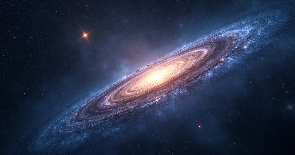 Universo vasto com efeitos de lente.