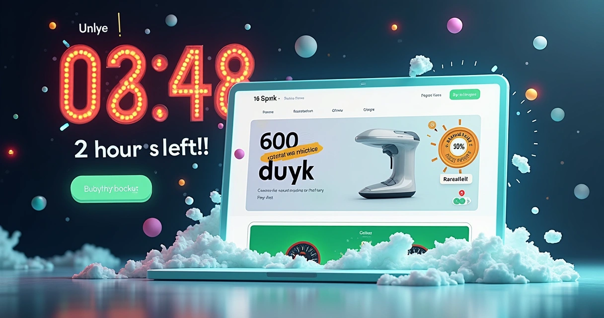 Contagem regressiva em loja online com botão de compra 