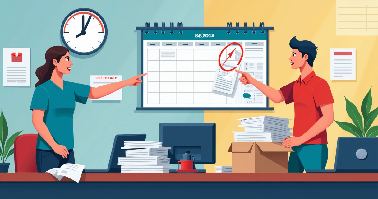 Equipe organizando camisetas para evento em cima da hora