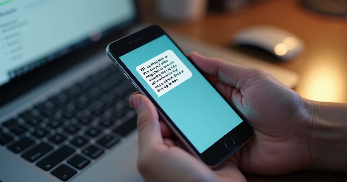 Mensagem de SMS destacando oferta urgente para finalizar compra de produto 