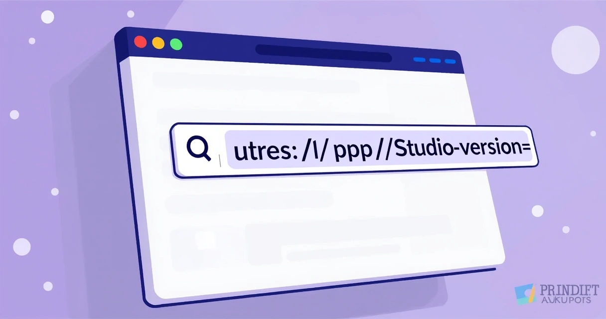 Print ilustrando URL do Power Apps com o parâmetro Studio-version 