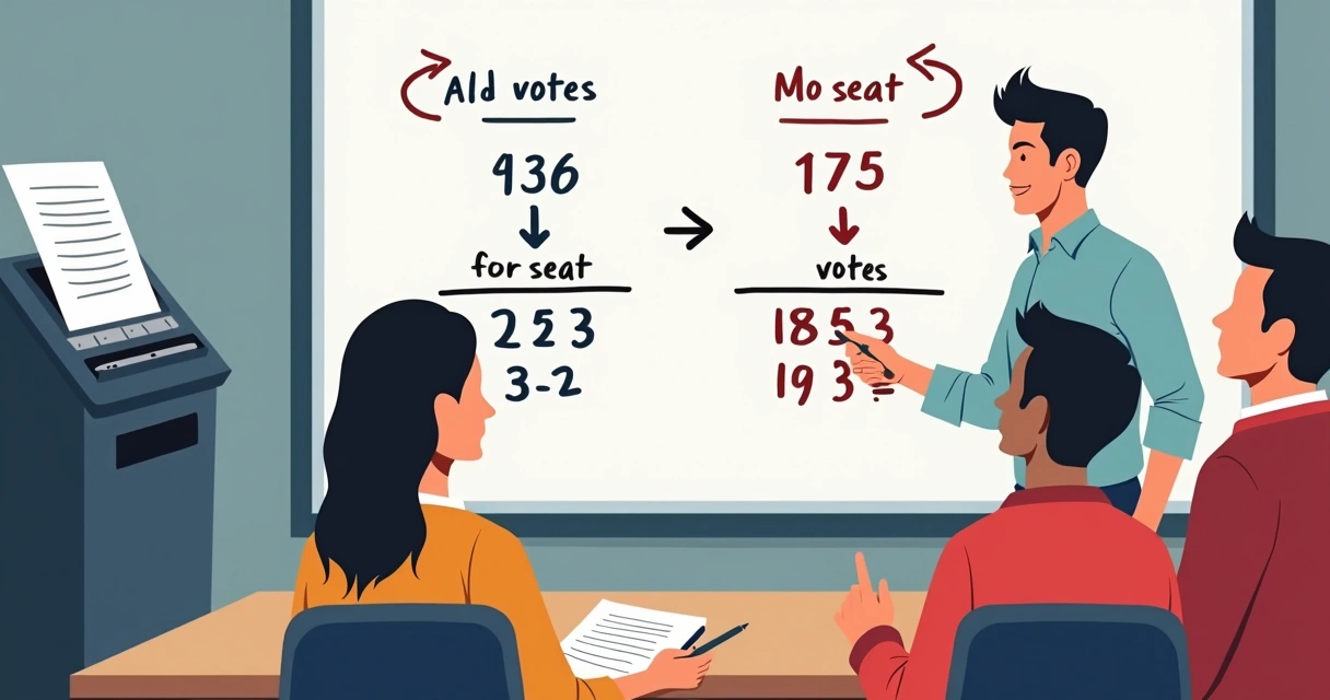Simulação de cálculo proporcional ao lado de urna eletrônica