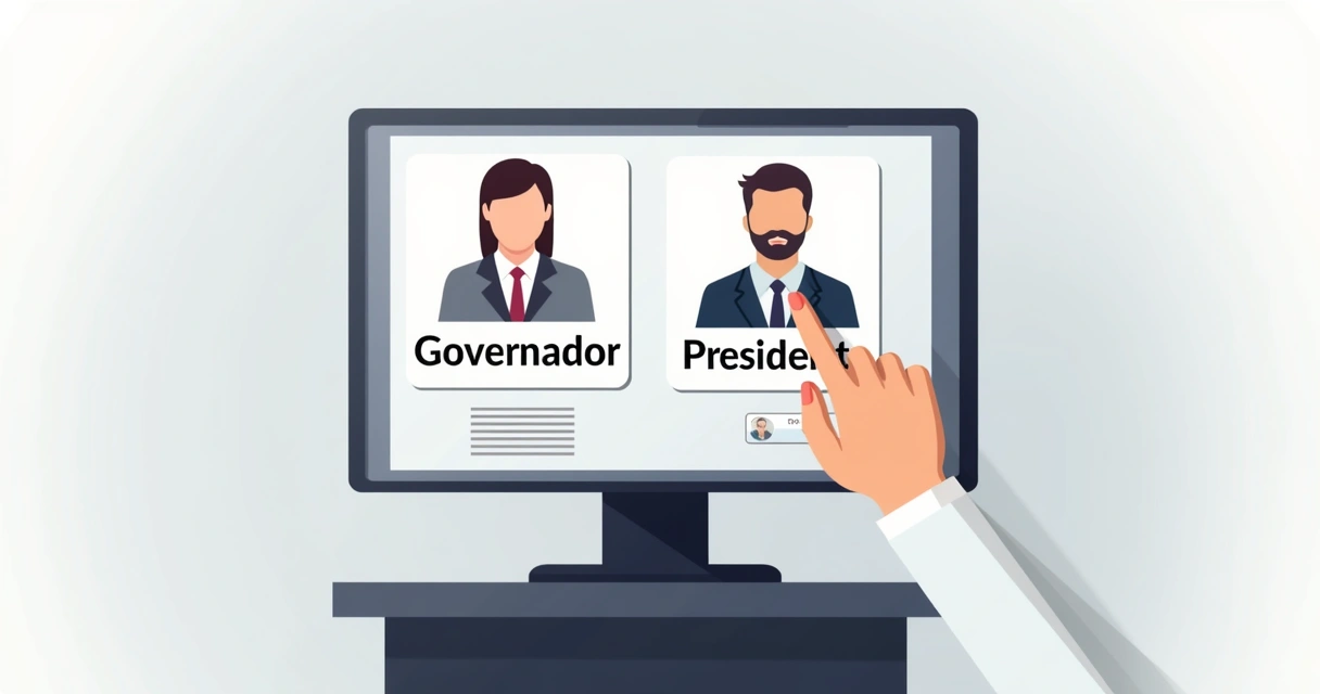 Eleitor votando para governador em segundo turno. 