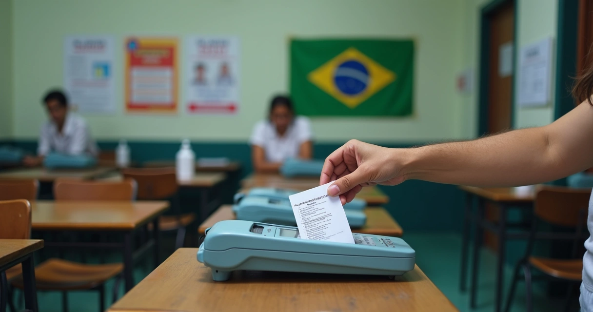 Eleitor votando em zona eleitoral do RN. 