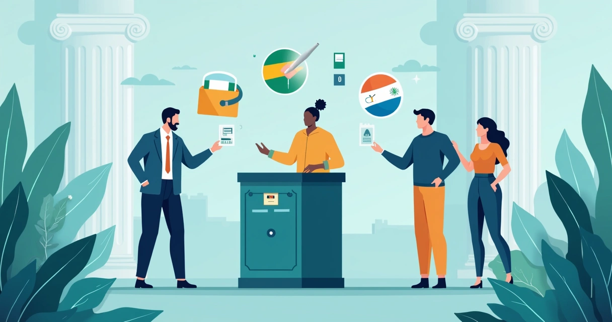 Urna eletrônica destacada em cenário seguro e moderno 