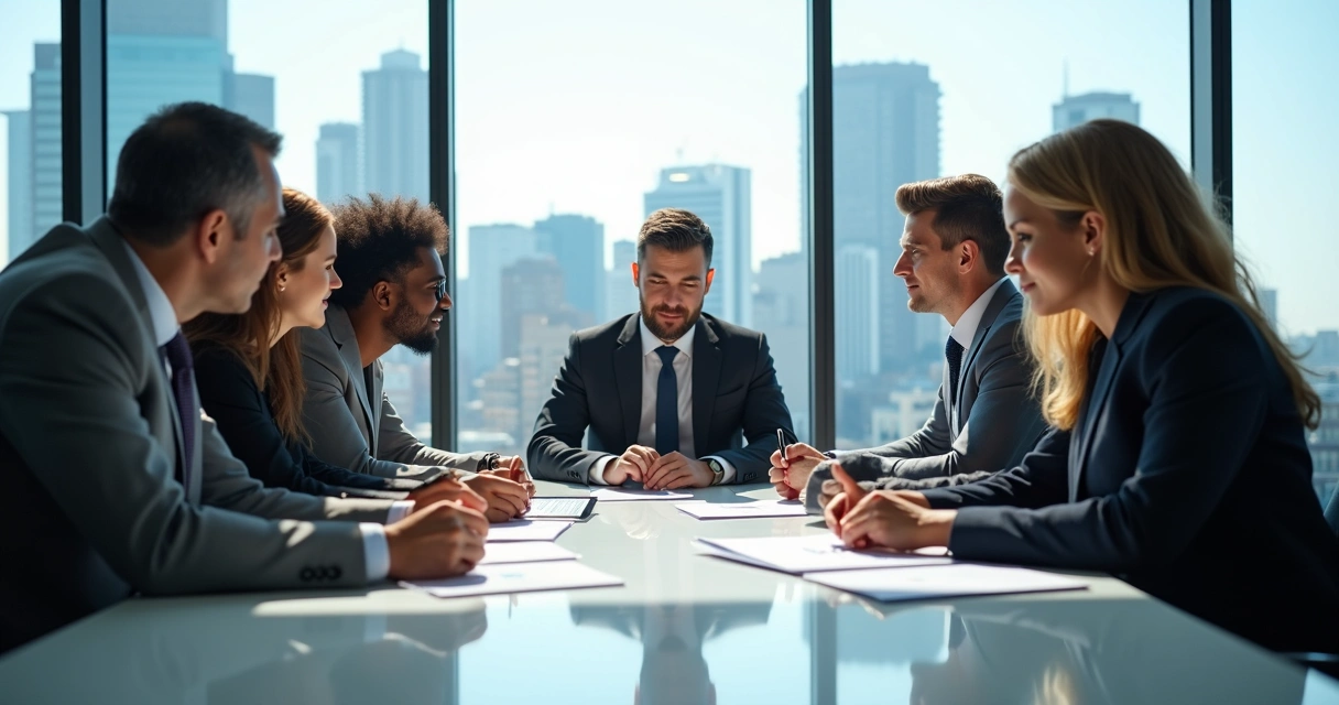 Business meeting in a modern US office