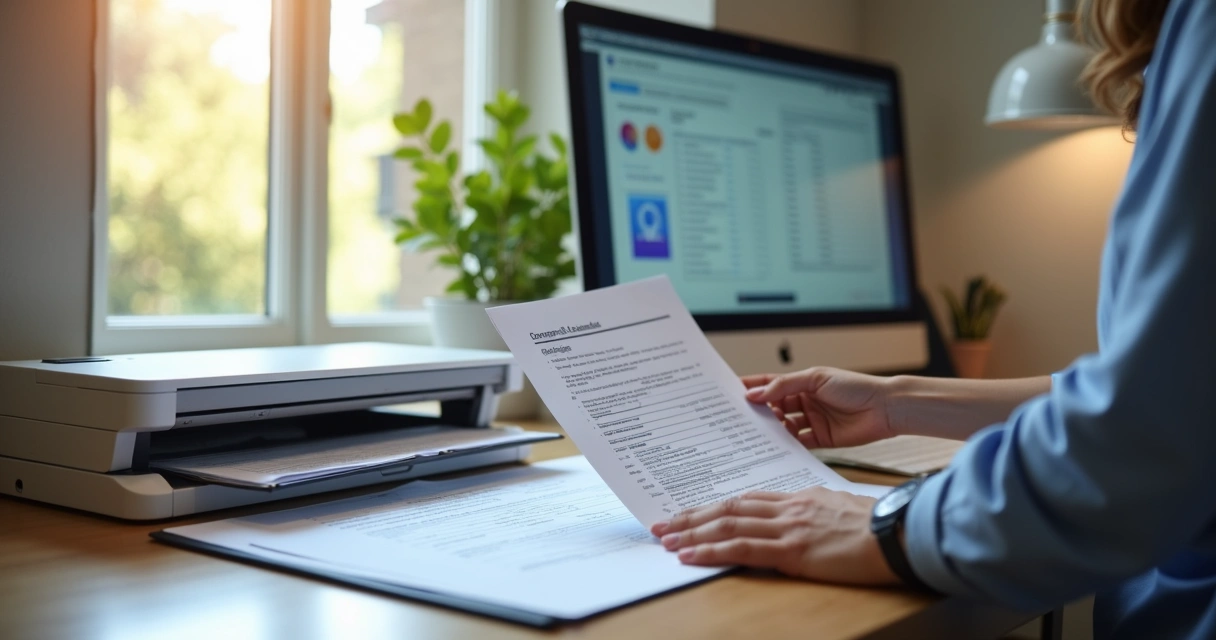 Visa applicant scanning supporting documents for U.S. visa 