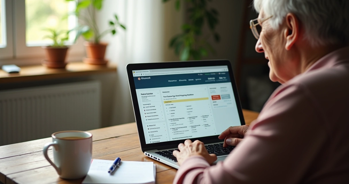 Usuário usando plataforma digital de empregos no notebook 