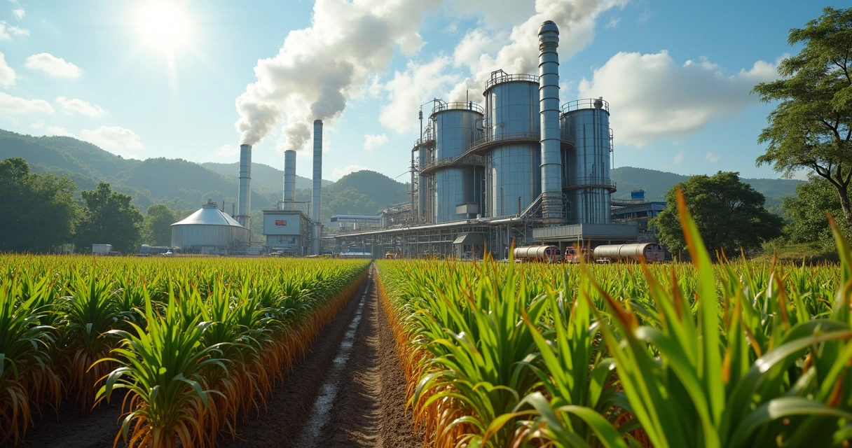 Usina de biomassa com cana no Brasil 