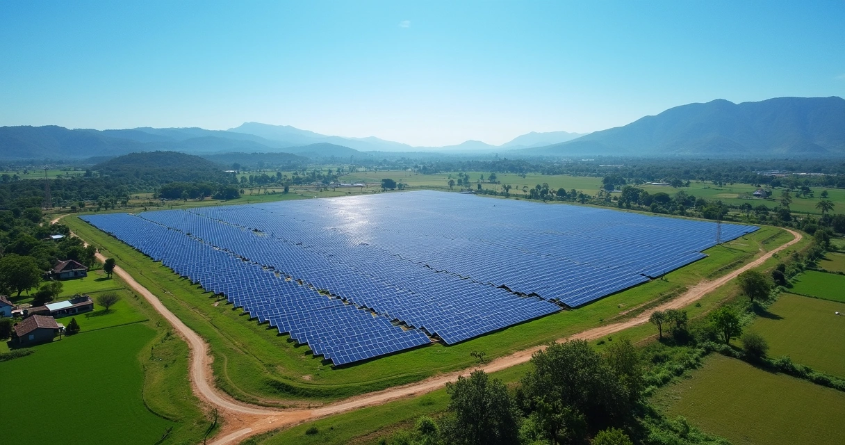 Usina solar de grande porte em paisagem brasileira 