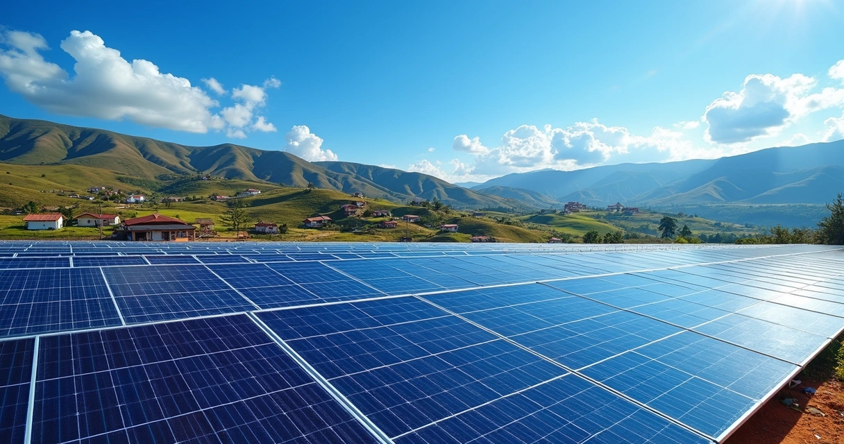 Painéis solares em vasta área rural no interior de Minas Gerais 