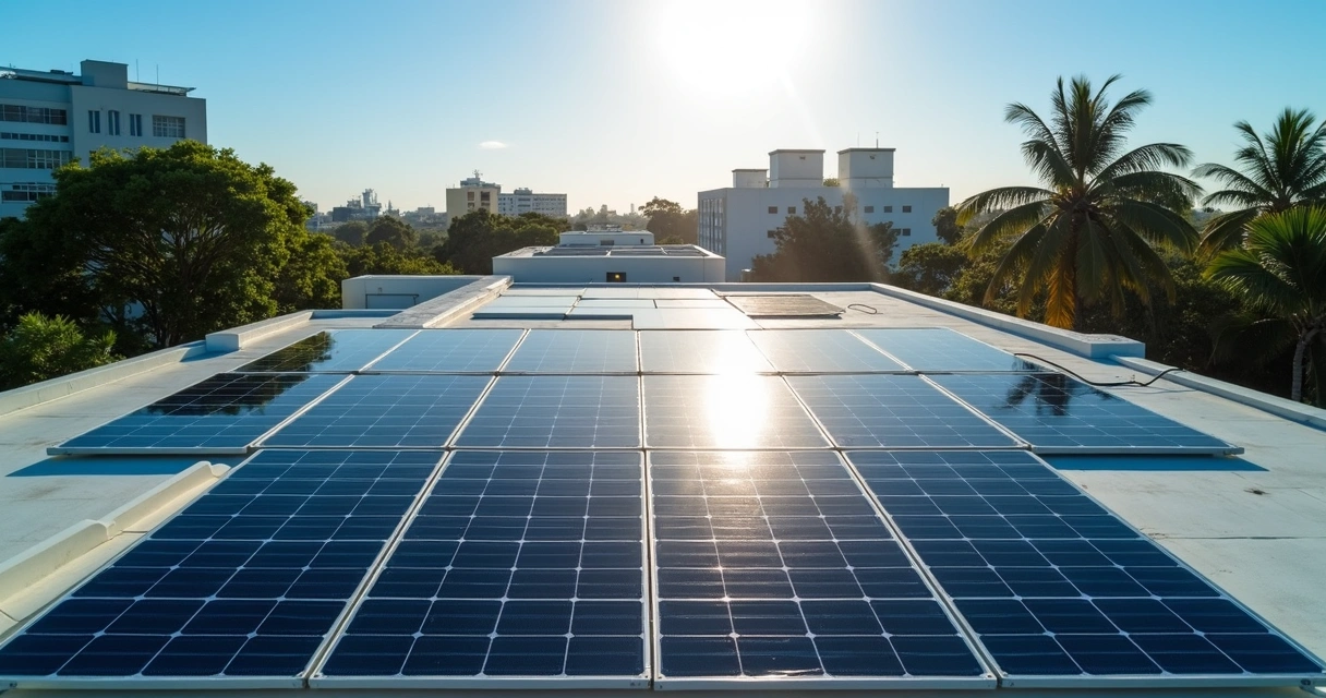 Painéis solares instalados em Pernambuco vista aérea 