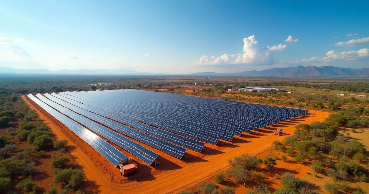 Vista aérea da usina solar de Pirapora em Minas Gerais