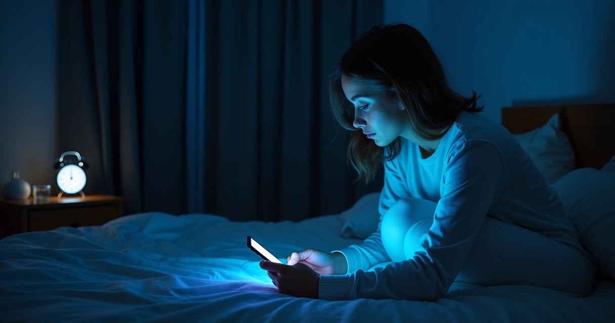 Uso nocturno del móvil en la cama