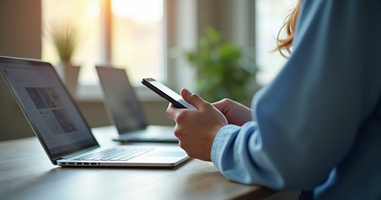 Pessoa navegando em site pelo celular 