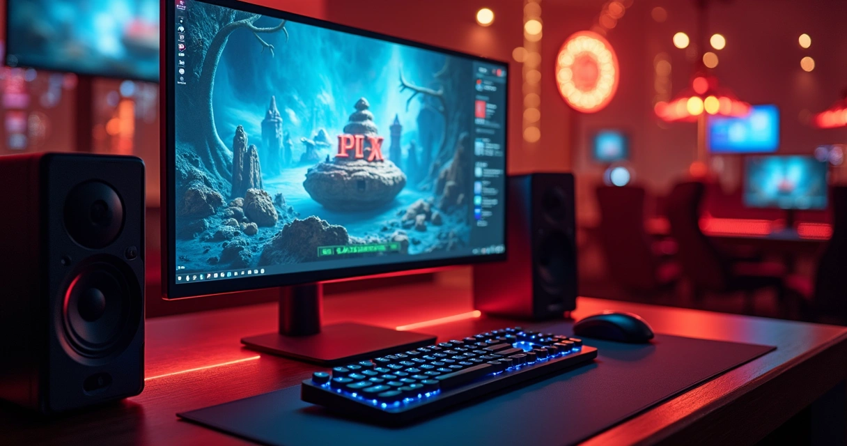 Usuário apostando em cassino online seguro com pagamentos via PIX e jogos diversos na tela do computador 