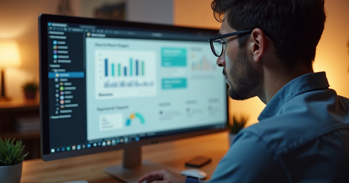 Visitante atento analisando navegação de site 