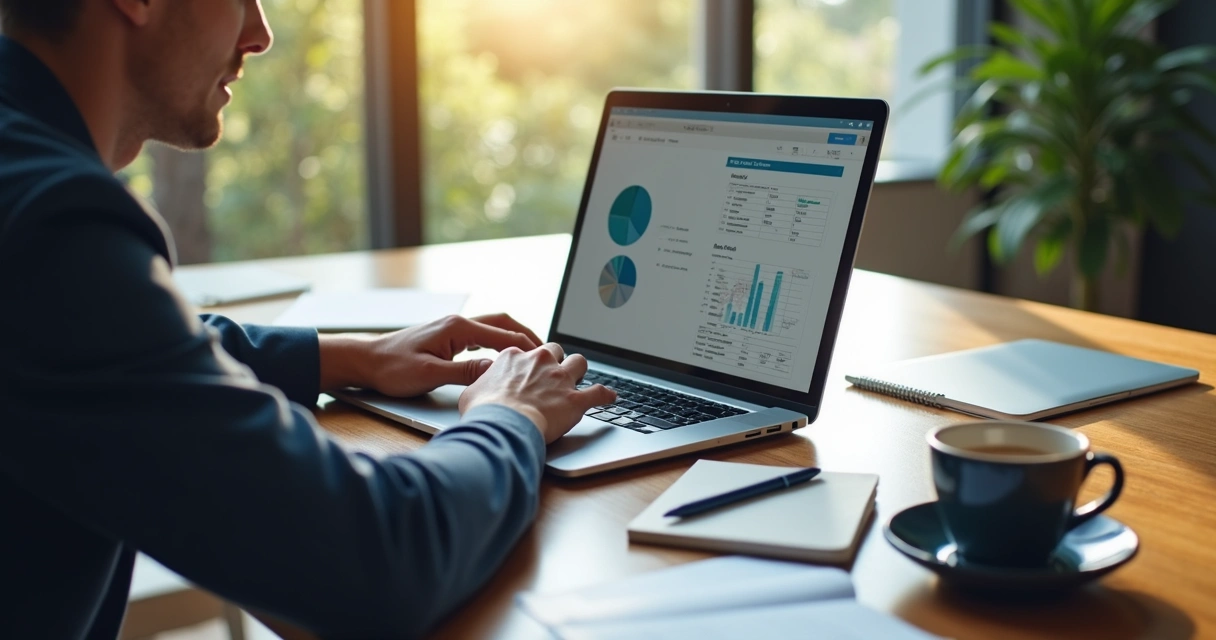 Profissional corrigindo erro de fonte de dados no Power BI em um notebook com arquivos Excel abertos na mesa 