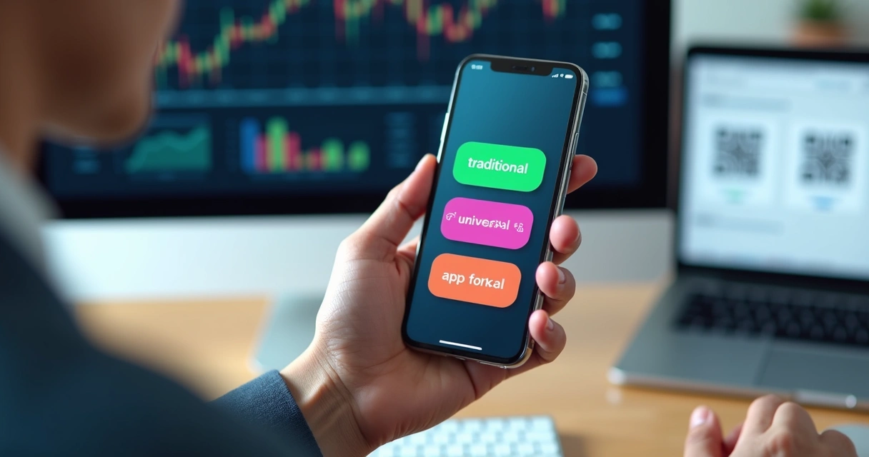 Usuário acessando menu de opções de links em tela de app mobile 