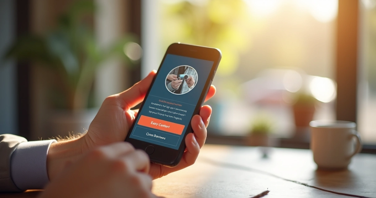 Pessoa navegando site de empresa pelo celular com facilidade 