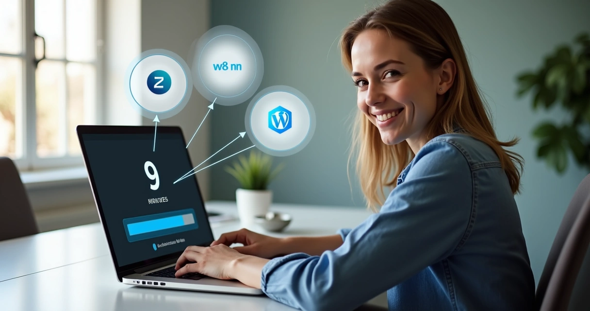 Pessoa publicando SaaS open source em laptop rapidamente 