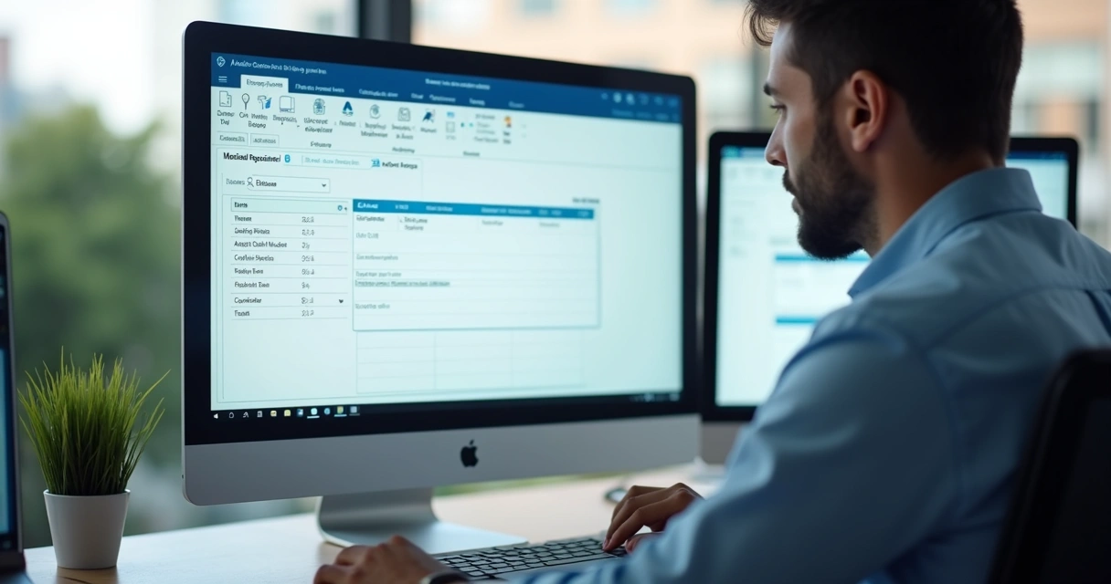 Usuário solicitando material no sistema ERP 