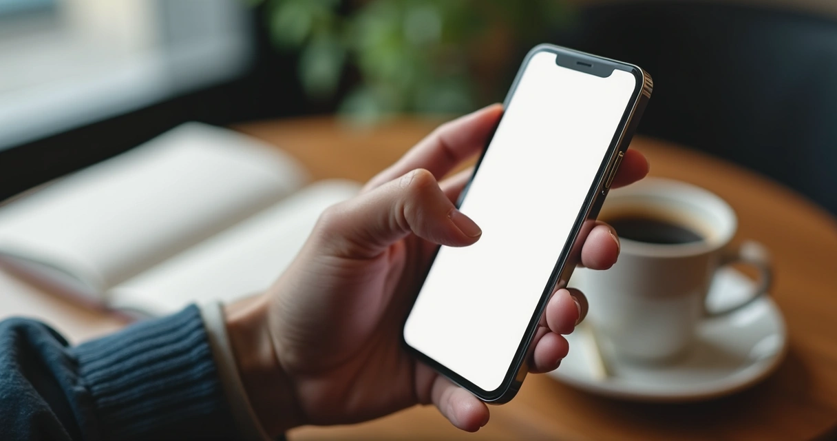 Usuário testando aplicativo simples em smartphone 