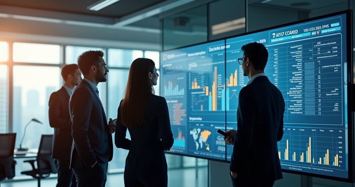 Profissionais analisando dados no painel do TAF 