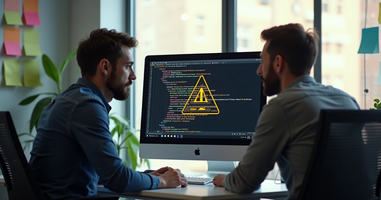 Usuários preocupados analisando tela de computador 