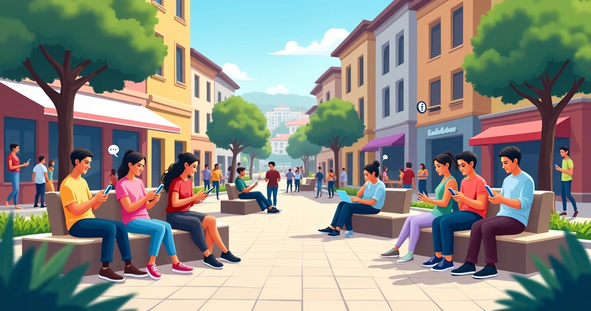 Usuários conectados em redes sociais no centro de Curitiba 
